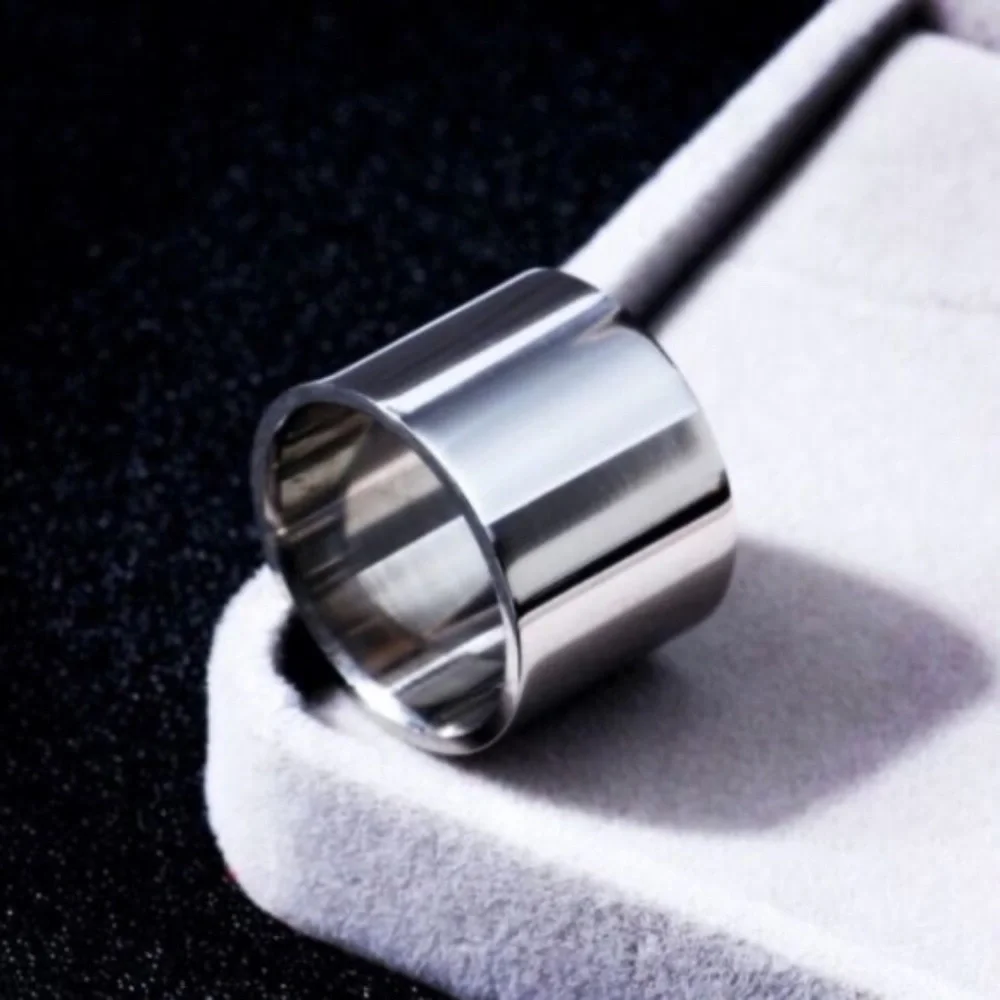 Mens Solid Titanium Stainless Steel Band‎ Rings
